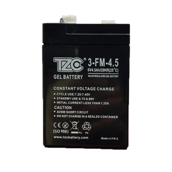 باتری 6 ولت 4.5 آمپر برند تی زد